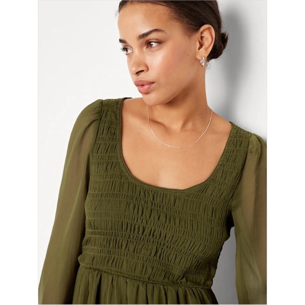 Old Navy Cottagecore Fit & Flare Long-Sleeve Eyelet Mini Dress‎ NWT LARGE TALL - Picture 3 of 3